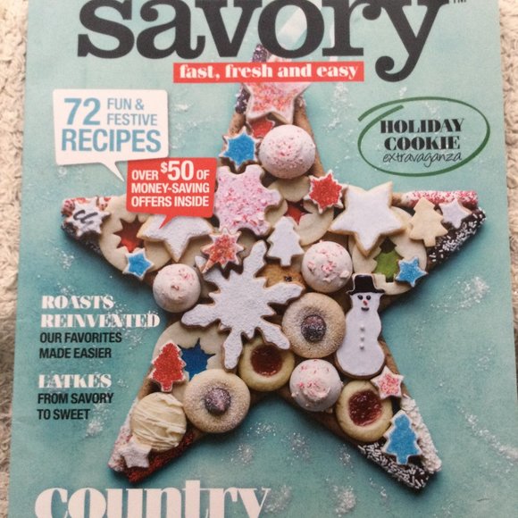 CHRISTMAS COOKING -Savory –Festive Holiday Recipes -Country Christmas 2016 - Picture 1 of 7
